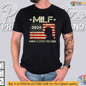 Vintage Man I Love Felons Trump For President American Flag Shirt