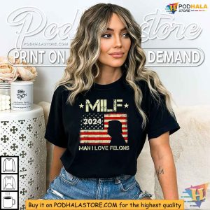 Vintage Man I Love Felons Trump For President American Flag Shirt 2