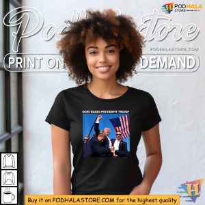 God Bless President Trump Rally Shooting Tshirt, Support Trump 2024