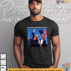 God Bless President Trump Rally Shooting Tshirt Support Trump 2024 2