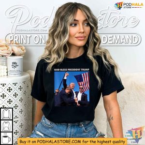 God Bless President Trump Rally Shooting Tshirt Support Trump 2024 4