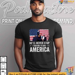 Heroic Trump Shooting TShirt, Support Trump 2024, Save America Apparel