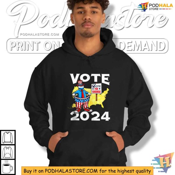 Patriotic Vote for Change 2024 Shirt, Funny Election Statement Tee