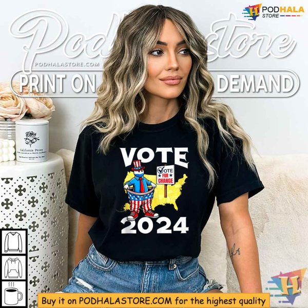 Patriotic Vote for Change 2024 Shirt, Funny Election Statement Tee