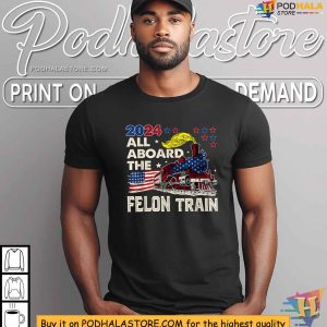 Trump 2024 Felon Train Shirt, Patriotic USA Flag Design