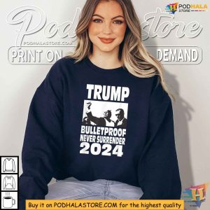 Trump Shooting Shirt Bulletproof Never Surrender 2024 Apparel 2