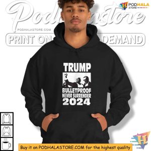 Trump Shooting Shirt Bulletproof Never Surrender 2024 Apparel 4