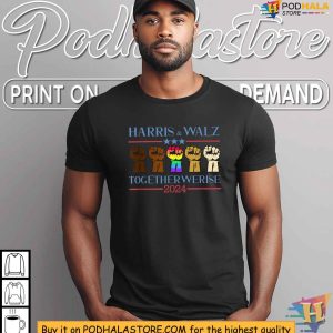 2024 Harris Walz TShirt Together We Rise Design LGBT Support Shirt 1