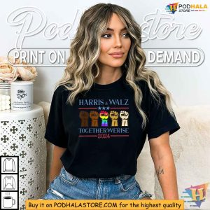 2024 Harris Walz TShirt Together We Rise Design LGBT Support Shirt 3