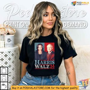 2024 Harris Walz Tshirt Kamala Harris and Tim Walz Election Apparel 1