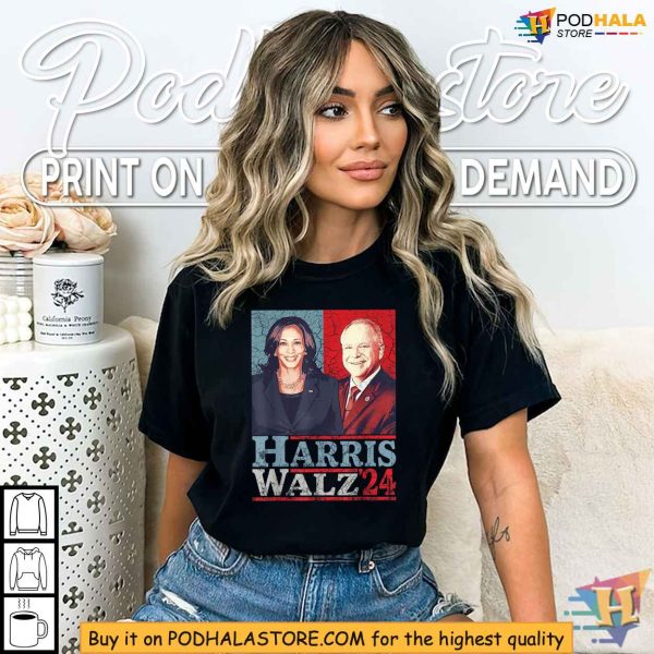 2024 Harris Walz Tshirt, Kamala Harris and Tim Walz Election Apparel