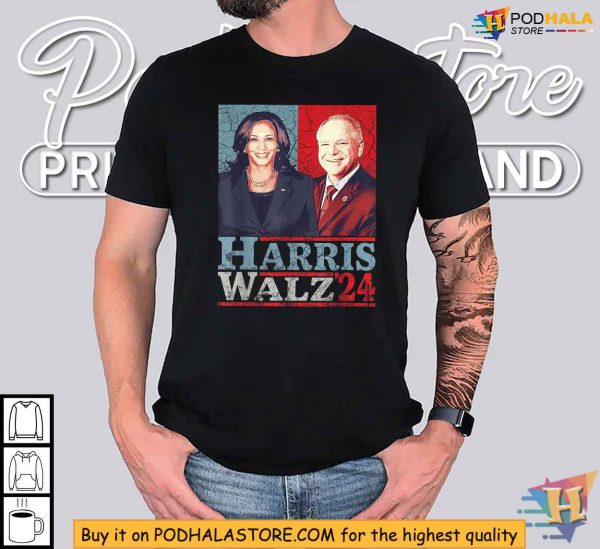 2024 Harris Walz Tshirt, Kamala Harris and Tim Walz Election Apparel