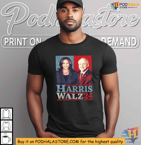 2024 Harris Walz Tshirt, Kamala Harris and Tim Walz Election Apparel