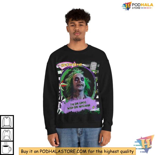 Beetlejuice Sweatshirt, Gothic Tim Burton Fan Apparel, Halloween Graphic Pullover
