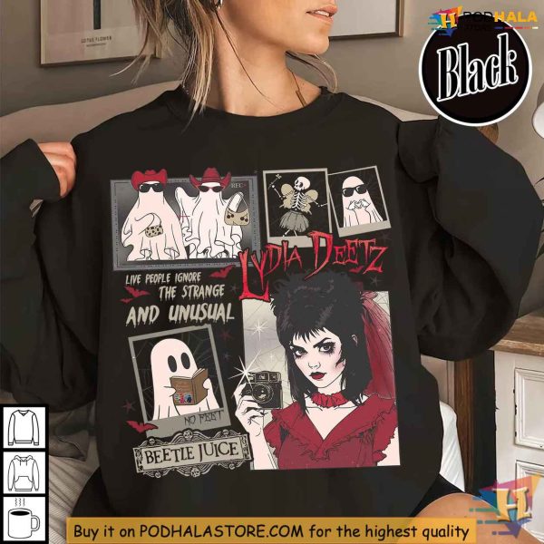Beetlejuice Sweatshirt, Lydia Deetz Gothic Movie Shirt, Strange and Unusual Apparel