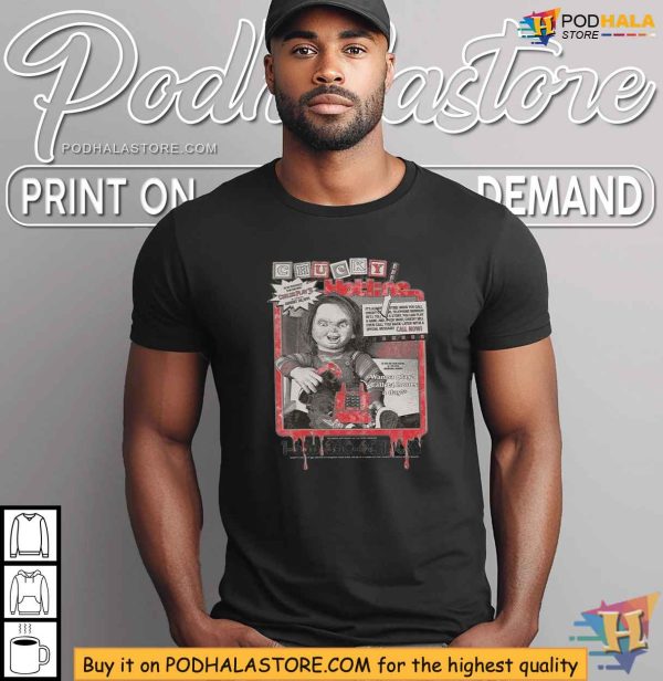 Chucky Hotline Shirt, Call 1-666-1bad-doll, Horror Movie Tee for Fans