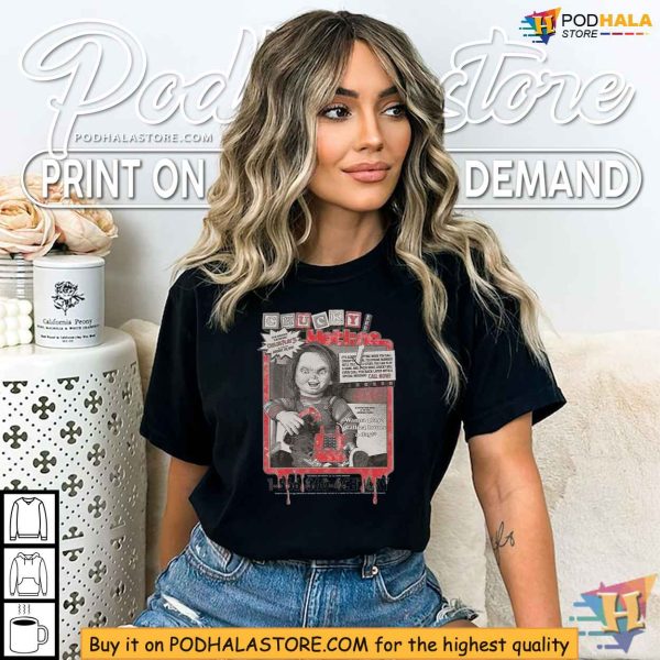 Chucky Hotline Shirt, Call 1-666-1bad-doll, Horror Movie Tee for Fans
