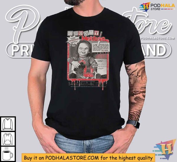 Chucky Hotline Shirt, Call 1-666-1bad-doll, Horror Movie Tee for Fans