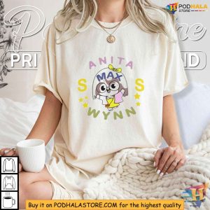 Cute Cartoon Character T Shirt Anita Max Wynn Winning Slogan Graphic Tee 1