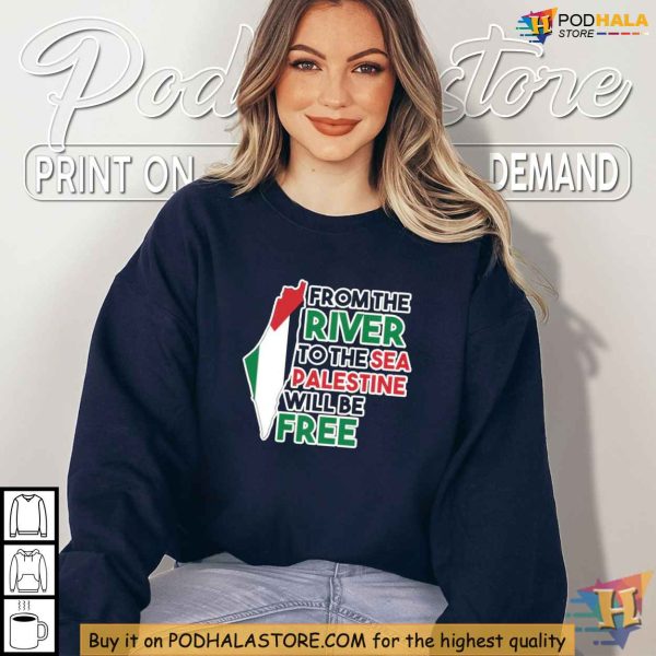 From the River to the Sea Shirt, Palestine Will Be Free Slogan T-Shirt