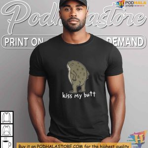 Funny Toad Butt Shirt, Kiss My Butt Graphic Tee with Sarcastic Toad Design