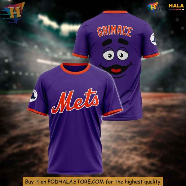 Gay Grimace Mets Teeshirt, Nostalgic Pop Culture Sports Fan Apparel