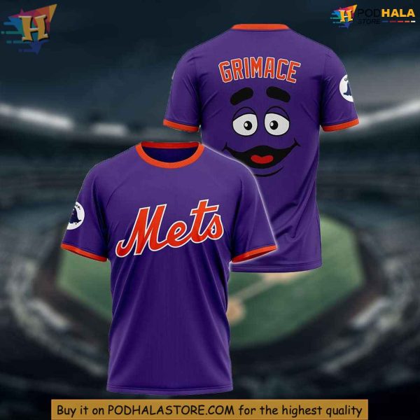 Gay Grimace Mets Teeshirt, Nostalgic Pop Culture Sports Fan Apparel