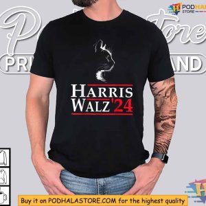 Harris Walz 2024 Campaign Shirt Cat Themed Election T Shirt for Political Fans 1
