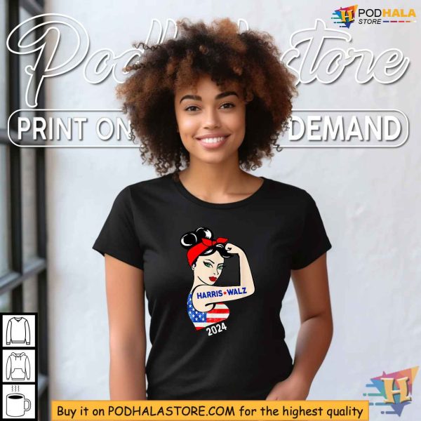 Harris Walz Campaign Tshirt, Women’s Patriotic Election 2024 Apparel