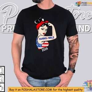 Harris Walz Campaign Tshirt Women's Patriotic Election 2024 Apparel 3