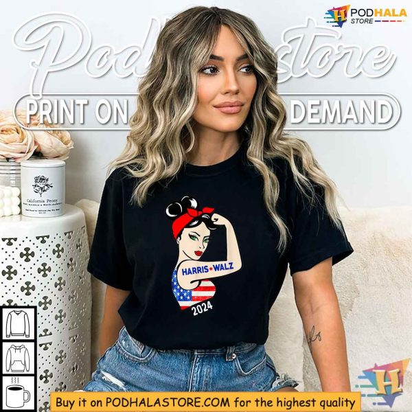 Harris Walz Campaign Tshirt, Women’s Patriotic Election 2024 Apparel
