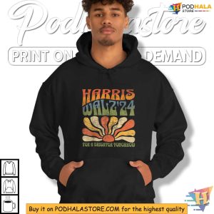 Harris Walz Tshirt Retro 2024 Campaign Apparel Brighter Tomorrow Tee 1