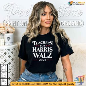 Harris Walz Tshirt Teachers for Kamala Tim Walz 2024 Election Tee 2
