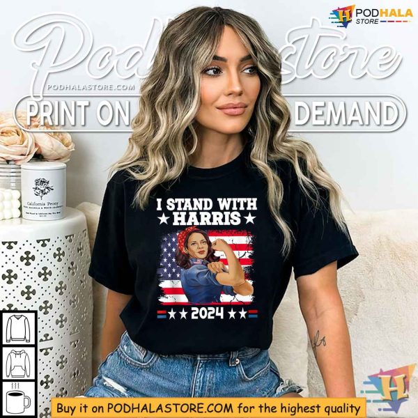 I Stand With Harris 2024 Election Shirt, Kamala Harris Apparel