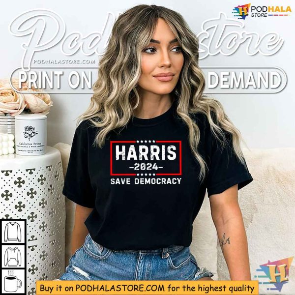Kamala Harris 2024 Campaign Shirt, Save Democracy Tee, Election 2024 Apparel