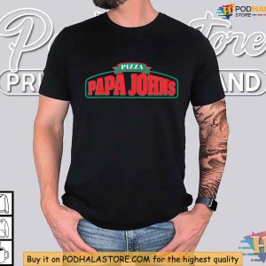 Papa Johns Logo TShirt Casual Pizza Brand Apparel for Fans 4
