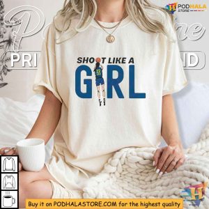 Shoot Like A Girl Caitlin Clark Womens Basketball Shirt Indiana Fever Fan Tee 4
