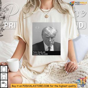 Trump Arrest Shirt, Fulton County Jail Mugshot P01135809 Design