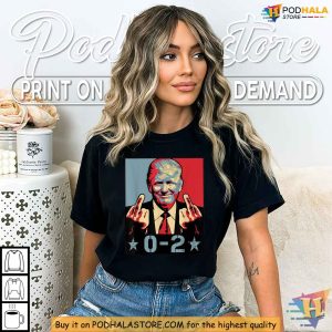 0 2 Trump Satirical Shirt, Anti-Trump Election Humor, Bold Political Tee