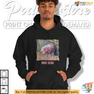 Adorable Moo Deng Hippo Shirt Cute Baby Pygmy Hippo Meme Lover Apparel 4