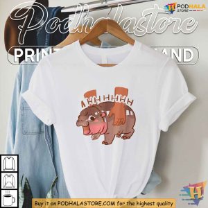 Bouncy Pig Moo Deng Meme Shirt Adorable Baby Hippo Cartoon Fun Thai Meme 2