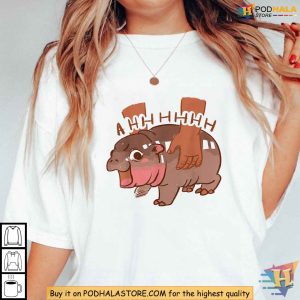 Bouncy Pig Moo Deng Meme Shirt Adorable Baby Hippo Cartoon Fun Thai Meme 4
