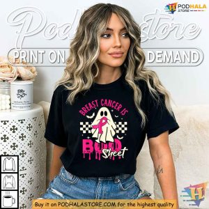 Breast Cancer Awareness Shirt Boo Ghost Halloween Design Pink Ribbon Support 2