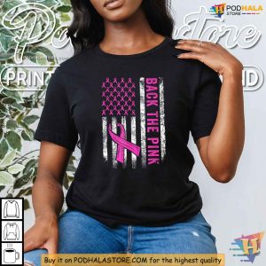 Breast Cancer Awareness Shirt Pink Ribbon Flag Design for Men Women Toddler 3