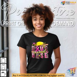 Breast Cancer Awareness Shirt Save Second Base Pink Ribbon Softball Tee 3