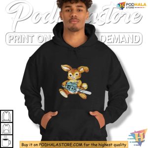 Bunny with a Chainsaw Shirt Funny Animal Graphic Tee for Dark Humor Fans 2