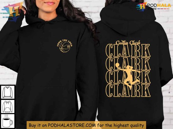 Caitlin Clark Tshirt, Logo Shot Hoodie, Basketball College Apparel, Clark 22 Fans