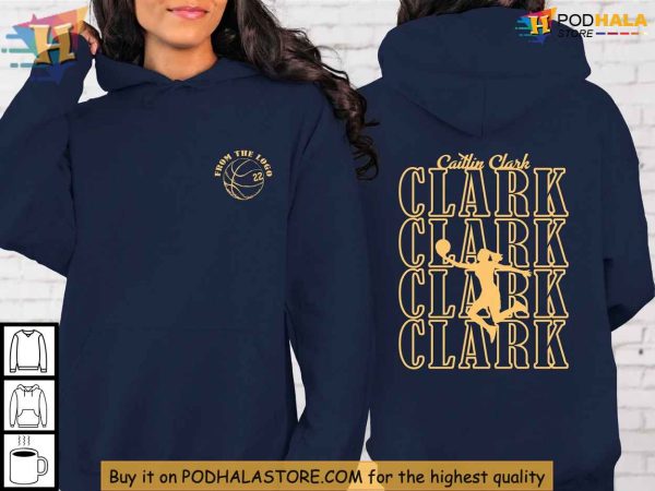 Caitlin Clark Tshirt, Logo Shot Hoodie, Basketball College Apparel, Clark 22 Fans