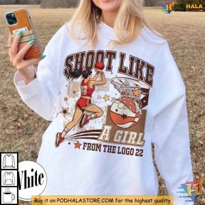 Caitlin Clark Tshirt, Shoot Like A Girl Basketball Shirt, Womens Sports Apparel