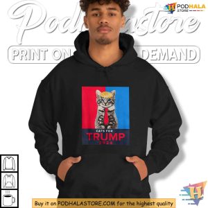 Cats for Trump Funny 2024 Shirt Political Parody Tee for Trump Fans 4